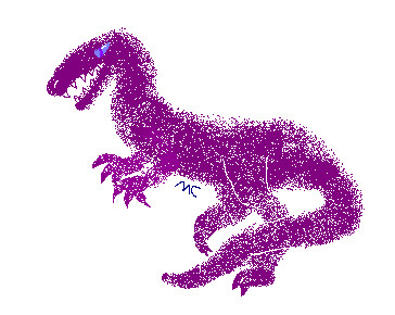 theropod drawn with airbrush