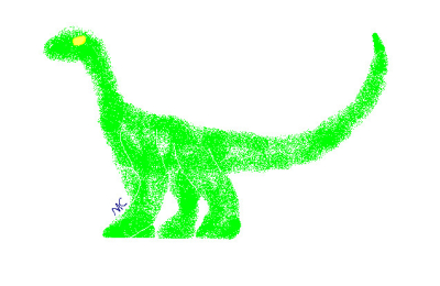 sauropod drawn with airbrush