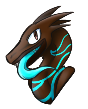 brown dragon with blue tongue