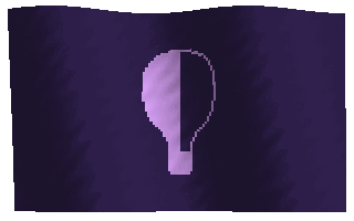 Animated flag with the Somnolescent bulb on it
