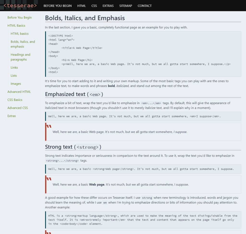 Tesserae's page on emphasis tags as of writing this