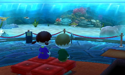 My beloved and I in her New Leaf town's aquarium