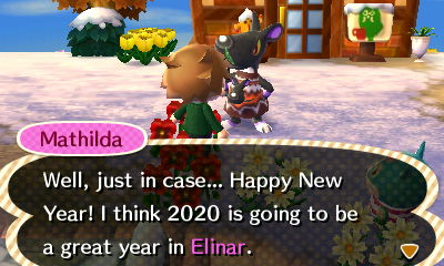 Talking to Mathilda, my old villager