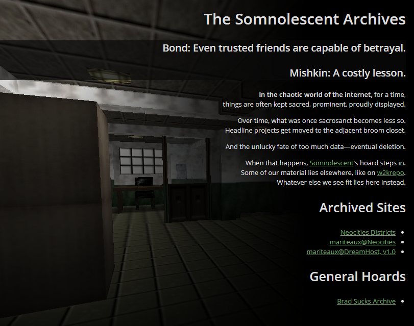 The Somnolescent Archives at launch