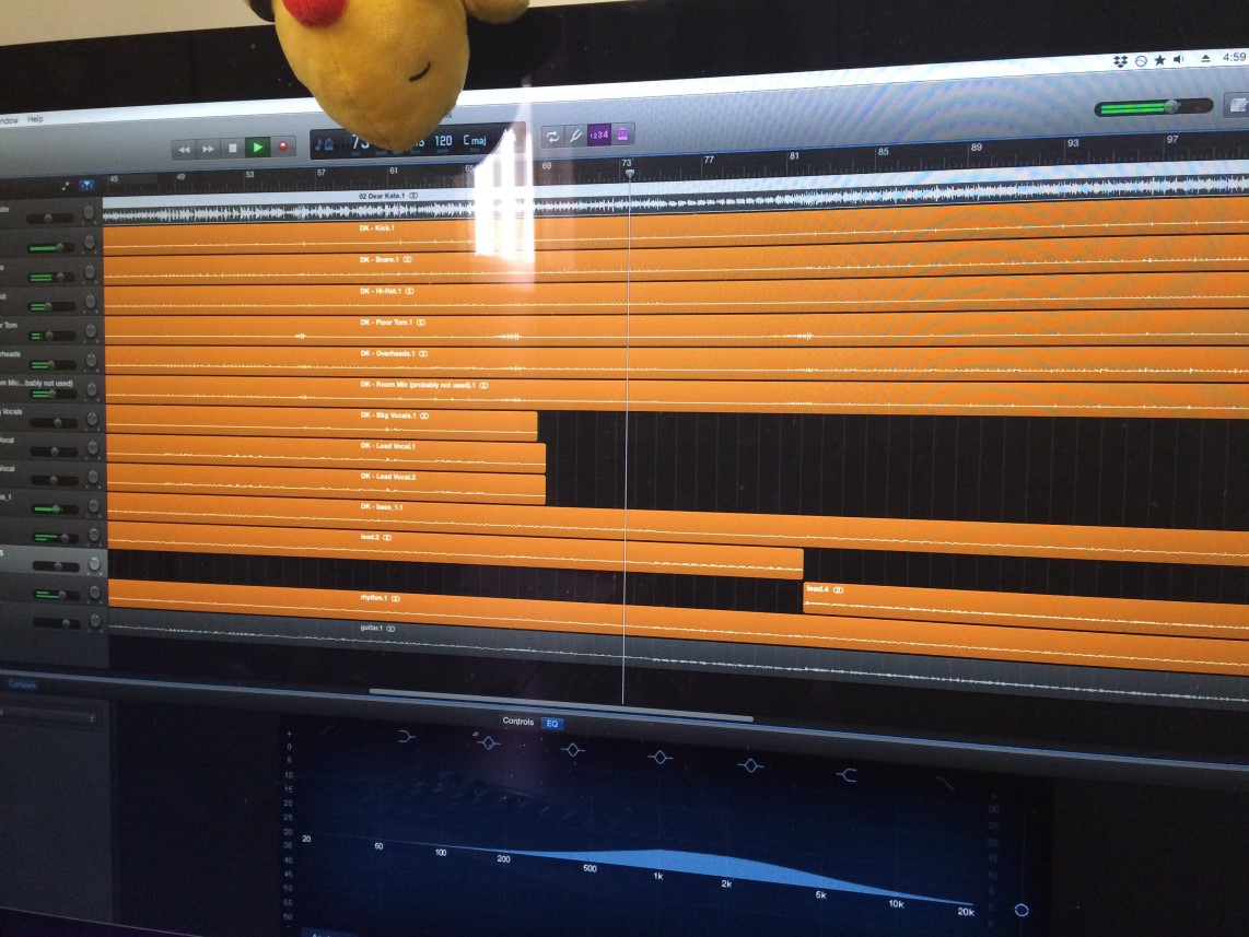 Mixing the "Dear Kate" multitracks in GarageBand