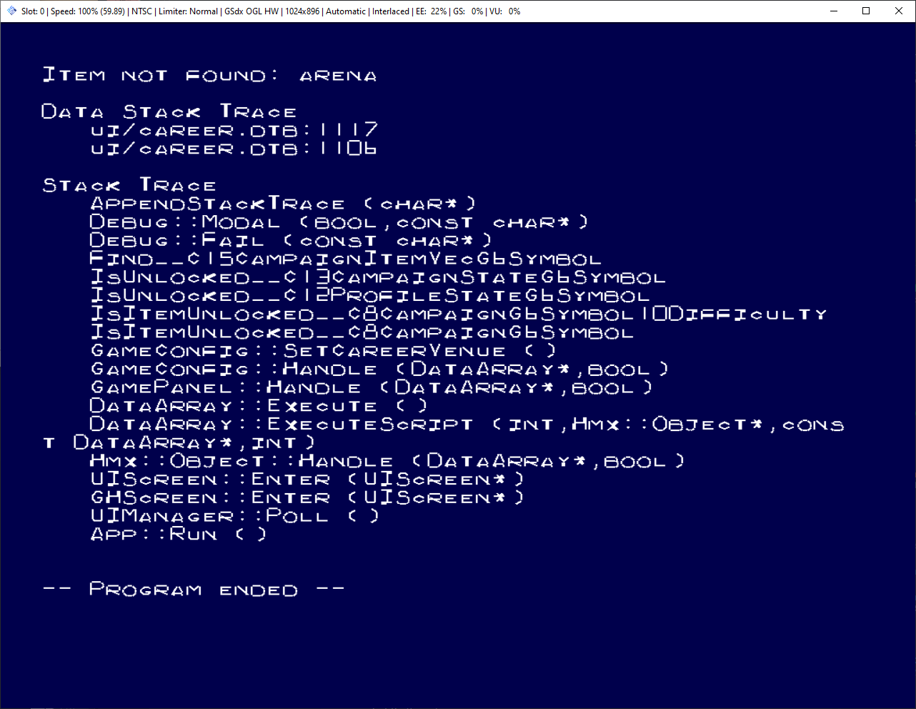 Debug GH2 crashing with a stack trace