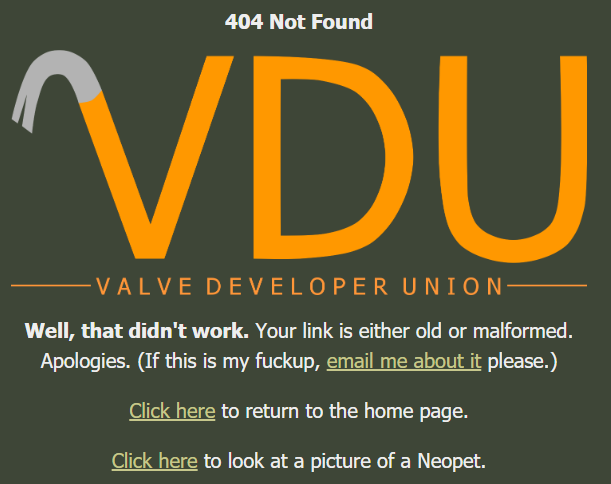 VDU's 404 page