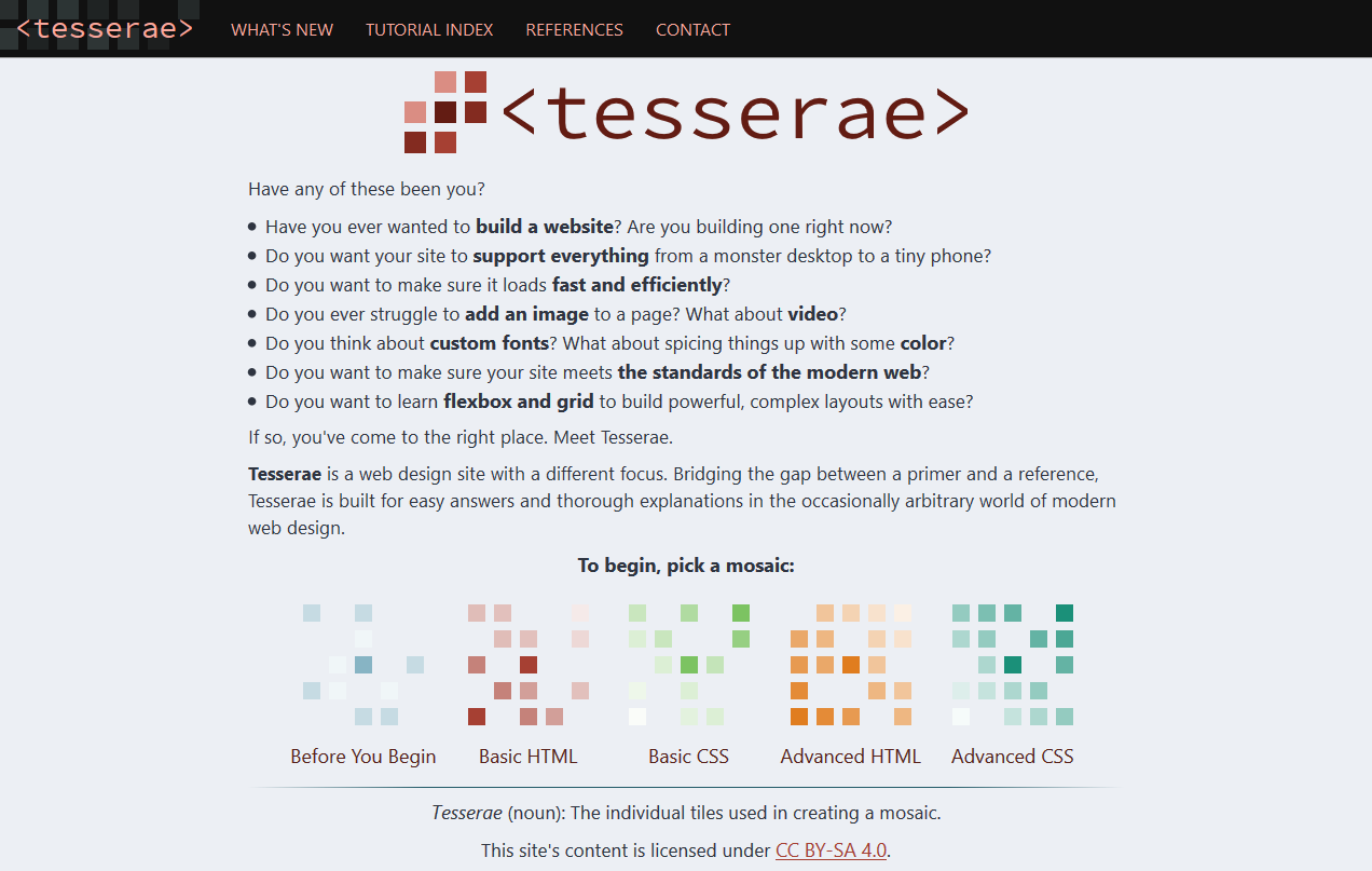 Tesserae homepage