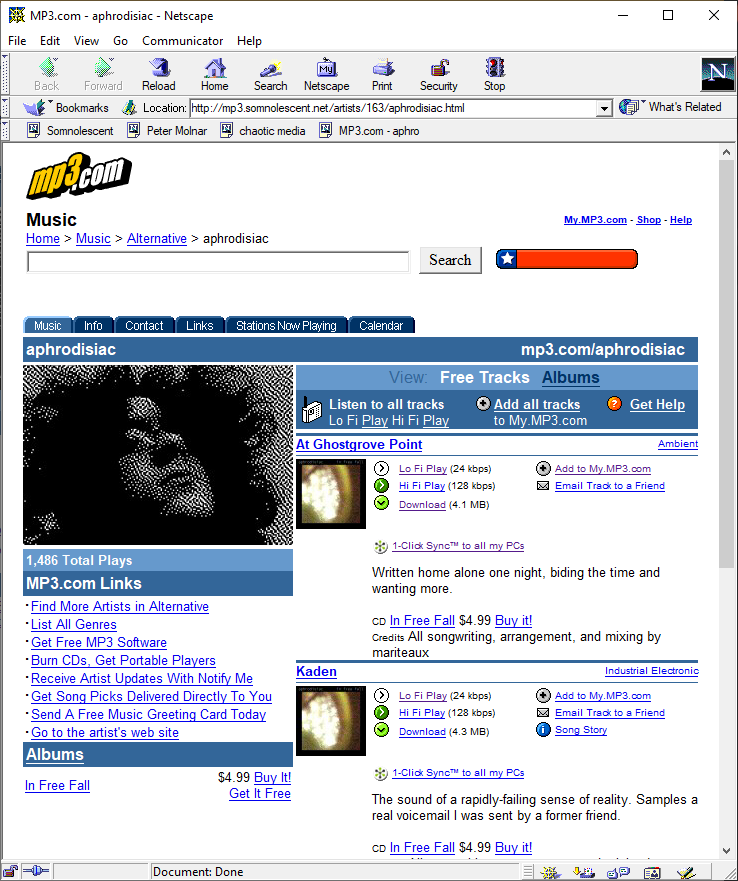MP3.com, revived, working in Netscape 4