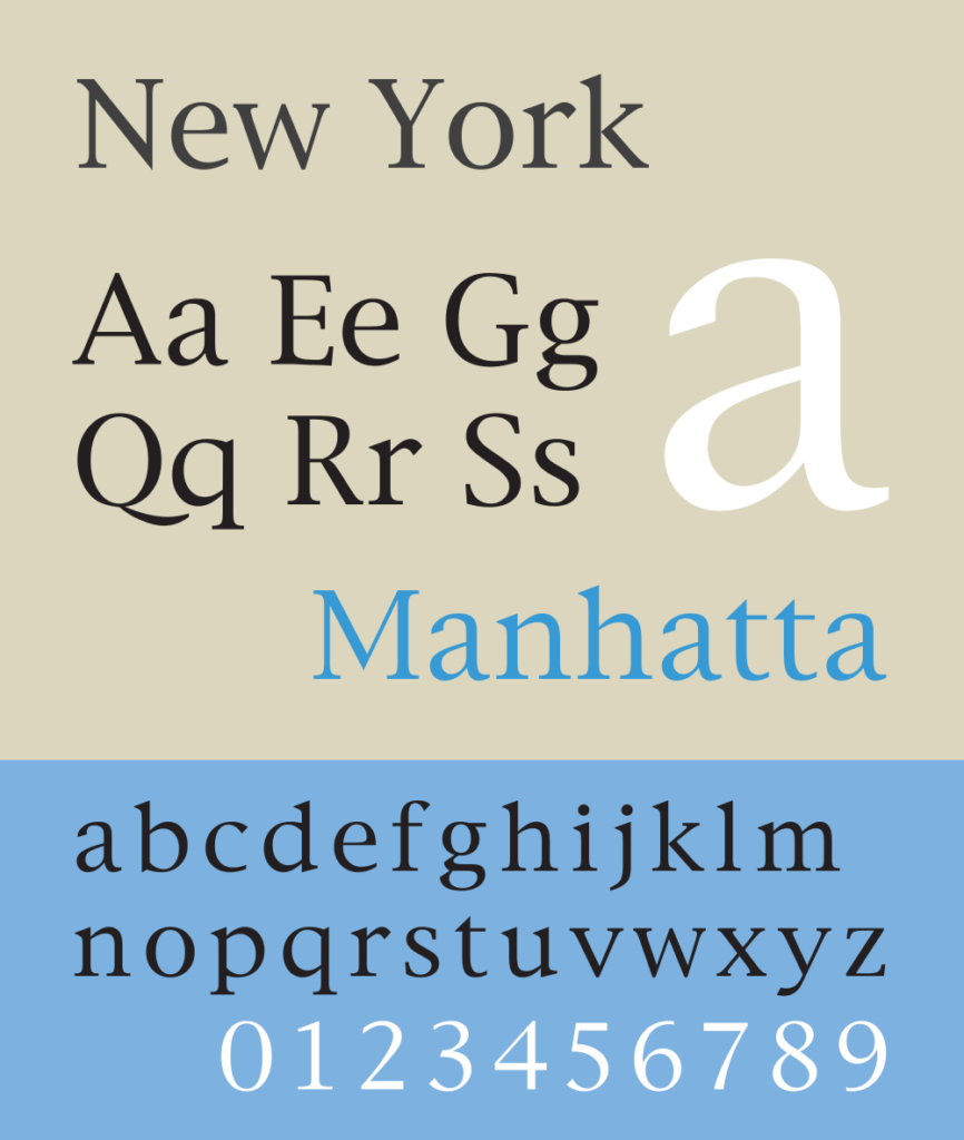 A sample of the New York font