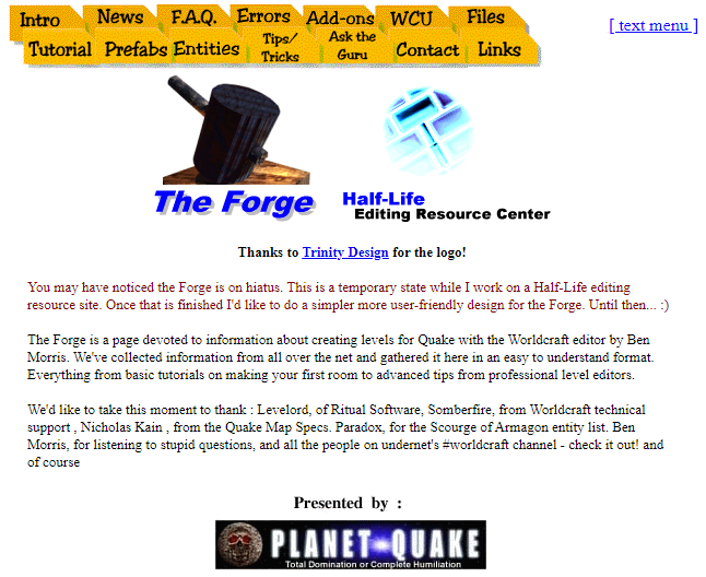 The Forge's front page