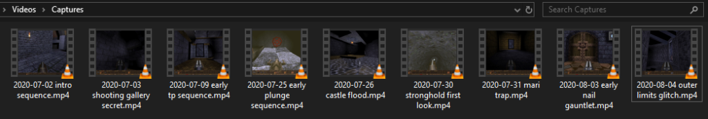 A bunch of video clips