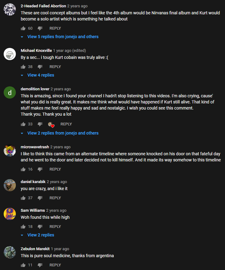 Comments left by people still upset that Kurt Cobain died 25 years ago
