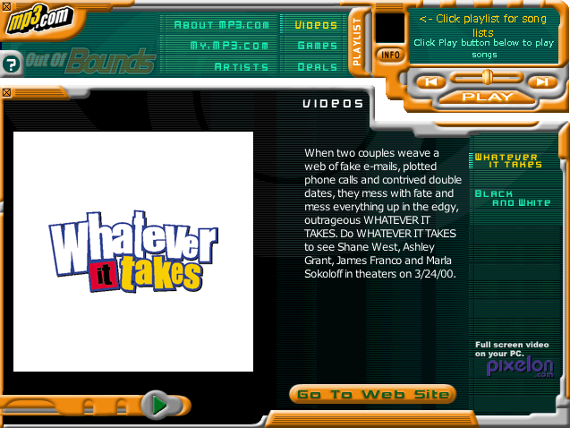 Whatever it Takes, only on MP3.com(?)