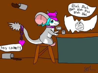 mouse sits at a bar and hates the world