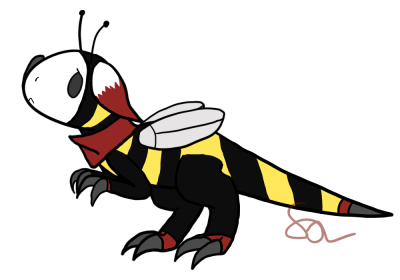 dino alien but wearing a bee