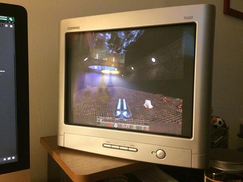 The Compaq 7600 I use with the eMachines Box, running one of my favorite Quake levels