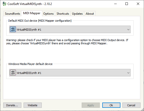 VirtualMIDISynth set to use itself