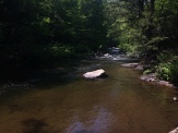 A view upstream from the boulder