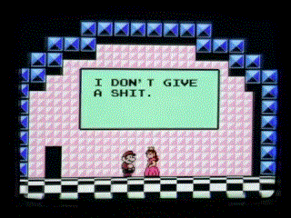 Super Mario Bros. 3 with PUP lyrics in place of the text