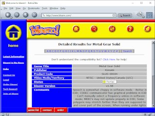 Viewing bleem! compatibility for Metal Gear Solid