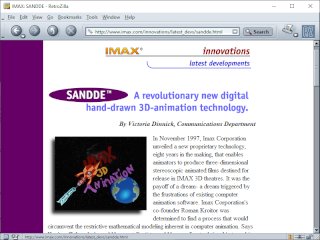 IMAX's page on their SANDDE animation system