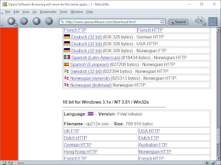 Various Opera download mirrors across the world